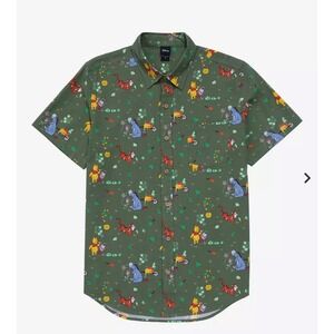 Disney Winnie The Pooh Earth Day Allover Print Button-Up - BoxLunch Exclusive L